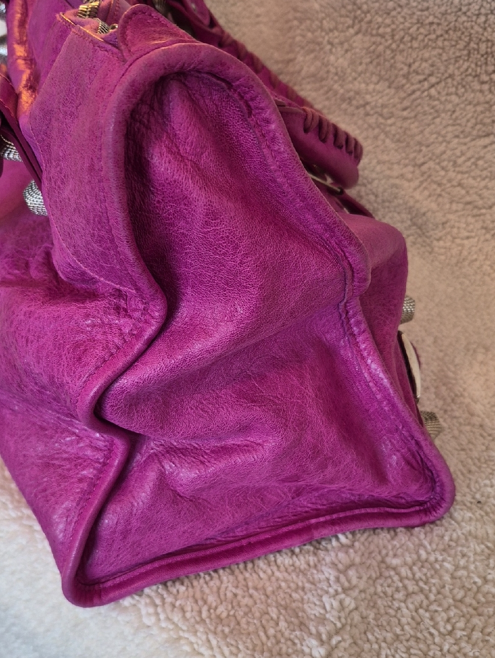BALENCIAGA Le City Small Lambskin Top-Handle Bag- Rose Magenta - Picture 8 of 10